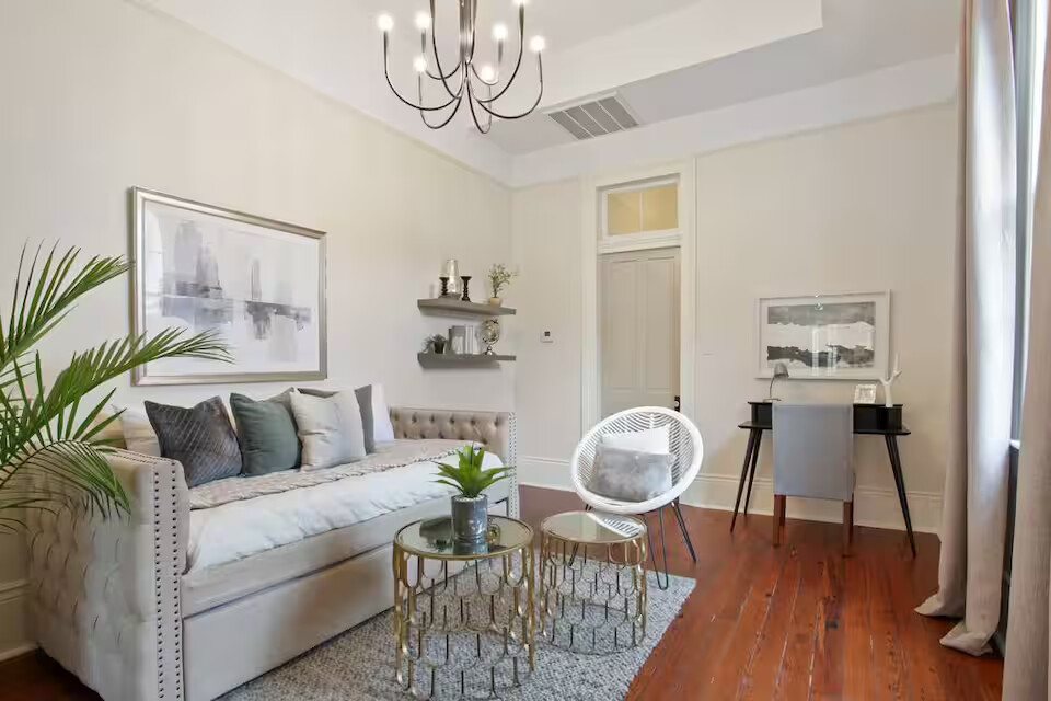 Living room and workspace