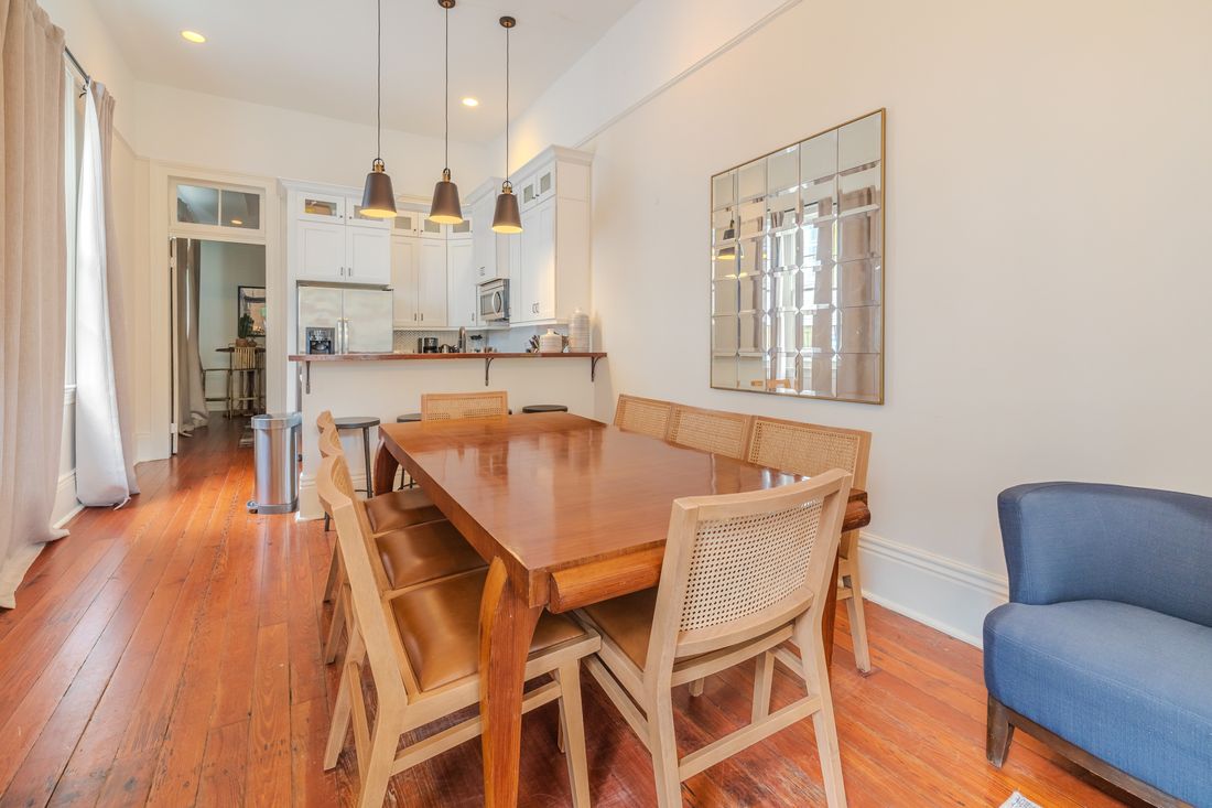 Dining table at 3221 Canal